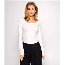 Лонгслив #КТ0140, белый