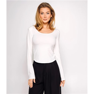 Лонгслив #КТ0140, белый