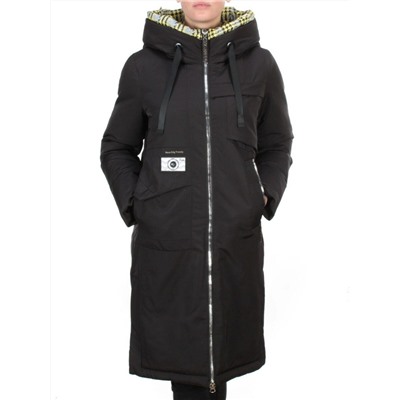 2166 BLACK Пальто зимнее женское MONGEDI (200 гр. холлофайбера)