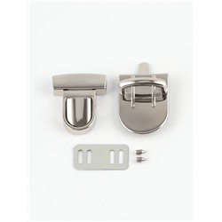 Застёжка для сумки TEIRA, металлическая, 19.5 г, 3.3×2.5 см, цвет серебряный