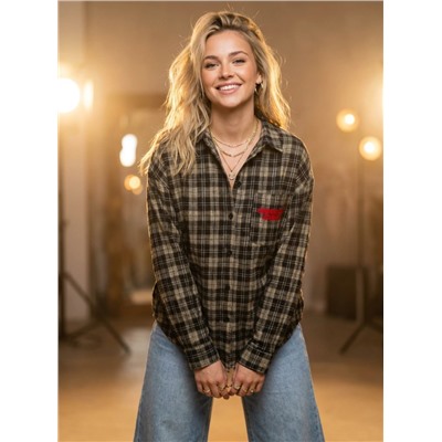 Рубашка с вышивкой OVER SIZE (хлопок)