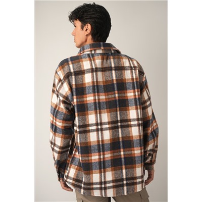 Мужская теплая рубашка в клетку Happyfox