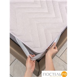 MedSleep ARIES Стеганый Hаматрасник 180х200, 1пр, хлопок/шерсть/микровол. 200 гр/м2
