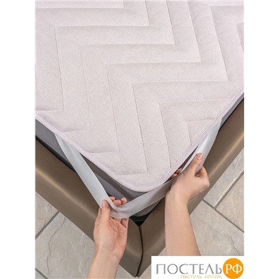 MedSleep ARIES Стеганый Hаматрасник 160х200, 1пр, хлопок/шерсть/микровол. 200 гр/м2