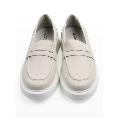 03-YC382-2 LT. BEIGE Лоферы женские (натуральная кожа)