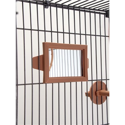 Клетка для птиц «Пижон», разборная, 42×30×66 см (укомплект.) бежевая