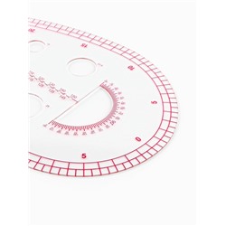 Лекало портновское метрическое «Капля», с проймой, 25×13.5 см, s=0.5 мм, прозрачное