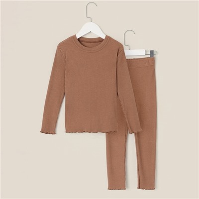 Пижама детская SL HOME, размер 34 (122-128 см), цвет кофейный