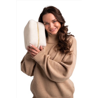 Косметичка меховая Тедди ваниль