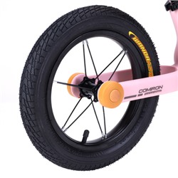 Беговел 12" COMIRON TN23B05P надувные покрышки, алюминиевые обода, пром. подшипники, цветная коробка АКЦИЯ/уп 6/ розовый