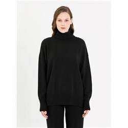 Водолазка вязаная чёрная с длинными рукавами