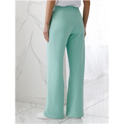 Прямые трикотажные брюки на резинке из футера двухнитки эластичные