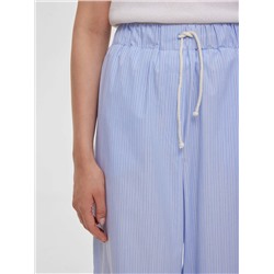 Брюки из легкого хлопка на резинке 0134, светло-голубой