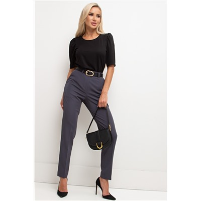 Блузка чёрная с рукавами-фонарики Элест №4