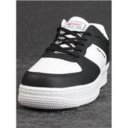 05-P112-4 BLACK/WHITE Кроссовки женские (искусственная кожа)