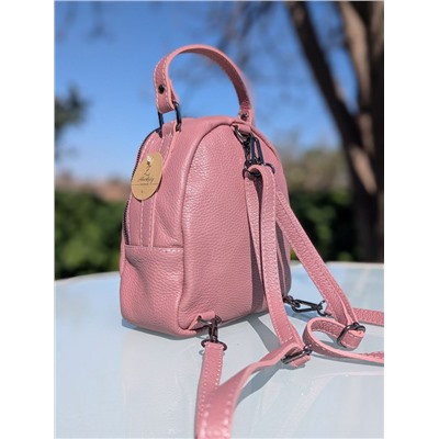 Итальянская сумка - рюкзак из натуральной кожи от AB.Z · Pelle · mochila NAPA (630) FLIEDER