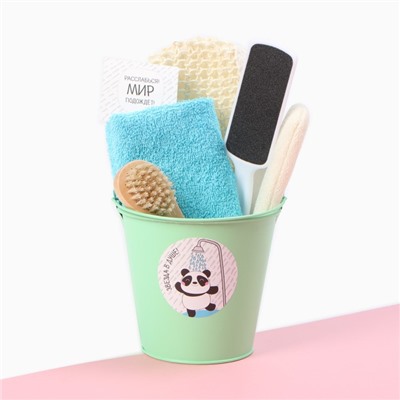 Набор подарочный «Этель» Shine like a star, полотенце, мочалка, щётка