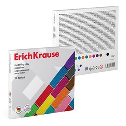 Пластилин ErichKrause Basic,12 цветов, 192 г, в картонной упаковке