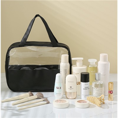 Косметичка прозрачная непромокаемая, Размер: L Большой 29,5*22*11,5 см.