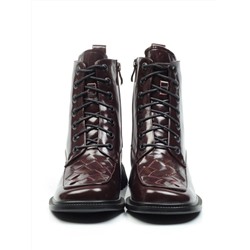 01-CYY11-2 DARK RED Ботинки демисезонные женские (натуральная кожа, байка)