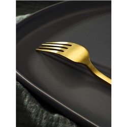 Вилка столовая из нержавеющей стали Magistro «Оску стандарт», длина 19.5 см, цвет золотой