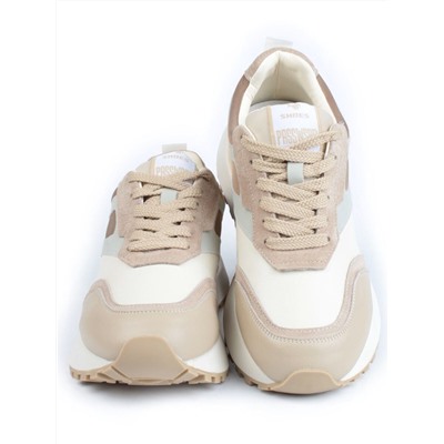 05-A603-2 BEIGE Кроссовки женские (натуральная кожа, натуральная замша)