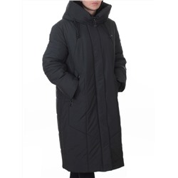 A615 GRAY/BLUE Пальто зимнее женское (верблюжья шерсть, 120 гр. холлофайбер)