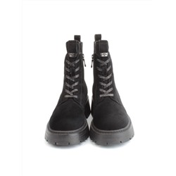 04-M3-1479 BLACK Ботинки зимние женские (натуральная замша, натуральный мех)