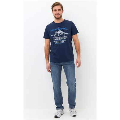 Футболка мужская с принтом F111-06bb-664 тёмно-синяя