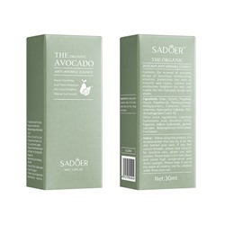 (ЗАМЯТА КОРОБКА) Увлажняющая сыворотка для лица с экстрактом Авокадо SADOER The Organic Avocado Anti-Wrinkle Essence, 30 мл.