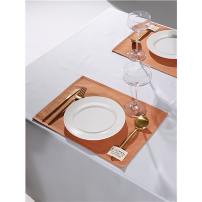 Набор салфеток «Этель» Kitchen, 30×40 см - 2 шт., 100% хлопок, саржа 220 г/м², оранжевый