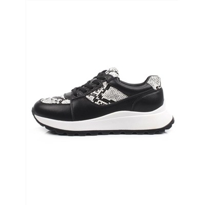 03-A847-10 BLACK Кроссовки женские (натуральная кожа)