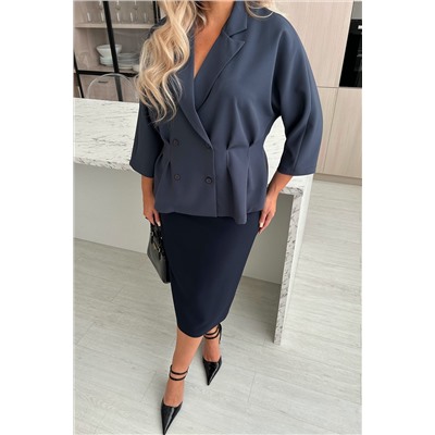 Жакет серо-синий с укороченными рукавами Юджини №3