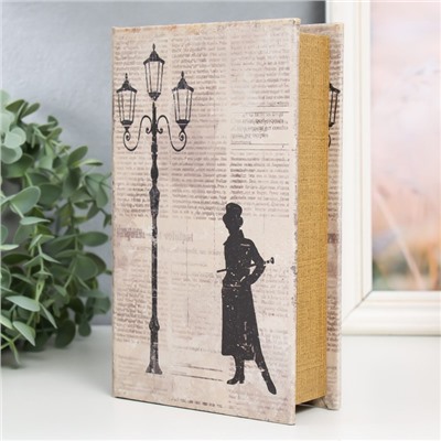 Шкатулка книга-сейф «Фонарный столб», дерево, искусственная кожа, 21×13×5 см