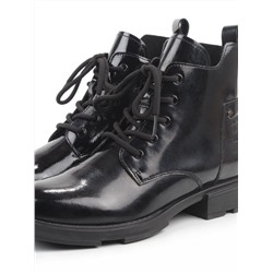 01-M43-13 BLACK Ботинки демисезонные женские (натуральная кожа)