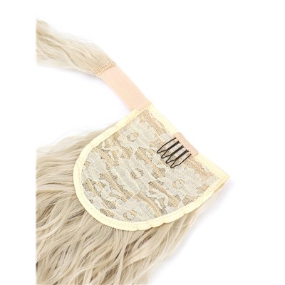 Хвост накладной, волнистый волос, на резинке, 60 см, 100 г, холодный блонд(#SHT88 В)