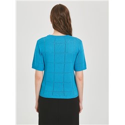 Блуза вязаная голубого цвета