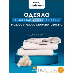 MedSleep ARIES Одеяло 220х240, 1пр, хлопок/шерсть/микровол. 250 гр./м2
