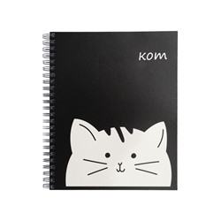 Тетрадь 96 листов в клетку, на гребне «Кот», МИКС