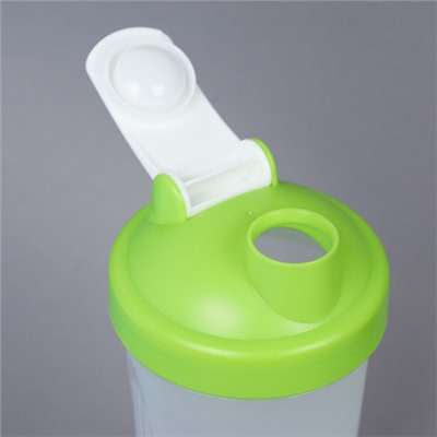 Бутылка/Шейкер SHAKER SHS-600 бело-зелёная, для спортивного питания 600ML/уп72