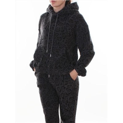 003 DK. GRAY/LEOPARD Костюм спортивный зимний женский (95% хлопок, 5% полиэстер)