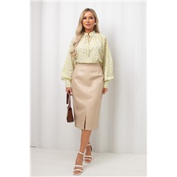 Блузка цвета лайм с цветочным принтом Челси №10