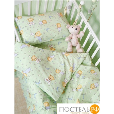 DAILY by T МИШКИ зелен КПБ 112х147-1/110х150-1/40х60-1, 3 пр., хл.