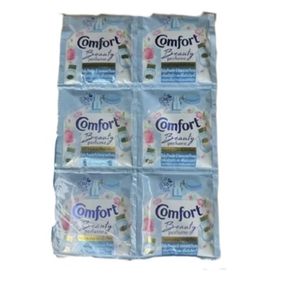 (Упаковка 24шт) Кондиционер для стирки белья Comfort Beauty perfume softener Baby Powder and Innocent Peony 17 мл x 24 шт