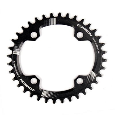 Звезда передняя COMIRON X-OVAL 36T NAROW WIDE, BCD104, AL6061-T6, Fullblack