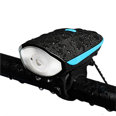 Фонарь передний COMIRON "EASY" корпус: ABS; свет: CREE XPG, 250lm; аккумулятор 1200 mAh, USB, сигнал 140Дб, влагозащищённый, синий. АКЦИЯ /уп 60/120/