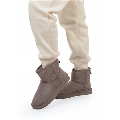 04-PF5854-4 GRAY/BEIGE Угги женские (натуральная замша, 100% шерсть)