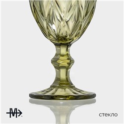 Бокалы для вина Magistro «Круиз», 250 мл, набор 2 шт., стекло, зелёные