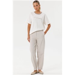 Брюки укороченные в цвете сафари