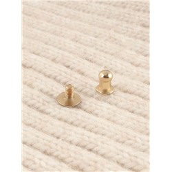 Бирка с кнопкой «Мандала» TEIRA, с тиснением, 8×1.5 см, 10 шт., цвет золотой, молочный